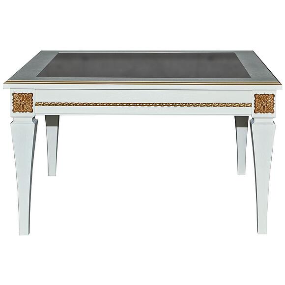 Стол журнальный «Милана 26» П4.265.0.20(366.05), Основной материал: МДФ+шпон, Цвет: Слоновая кость с золочением