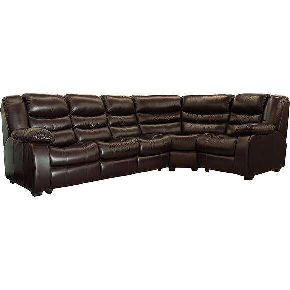 Угловой диван «Манчестер 1» (3mL/R901R/L), Основной материал: натуральная кожа, Группа ткани: 140 группа