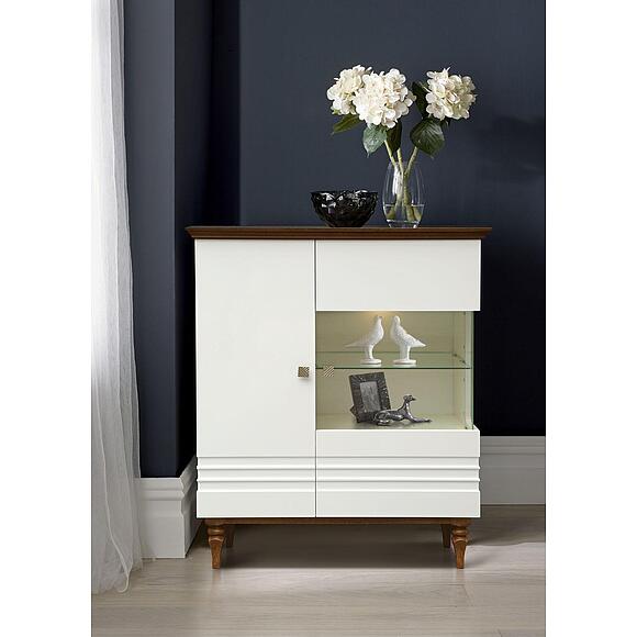 Тумба «Ирис» П529.03, Цвет: Белый глянец + дуб рустикаль