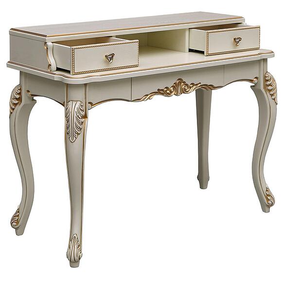 Стол «Альба» П4.485.1.22 (П524.22), Основной материал: массив дуба, Цвет: Слоновая кость с золочением