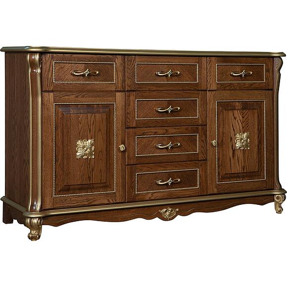 Тумба «Алези Люкс» П1.349.0.03 (П350.03л), Основной материал: массив дуба, Цвет: Античная бронза с золочением