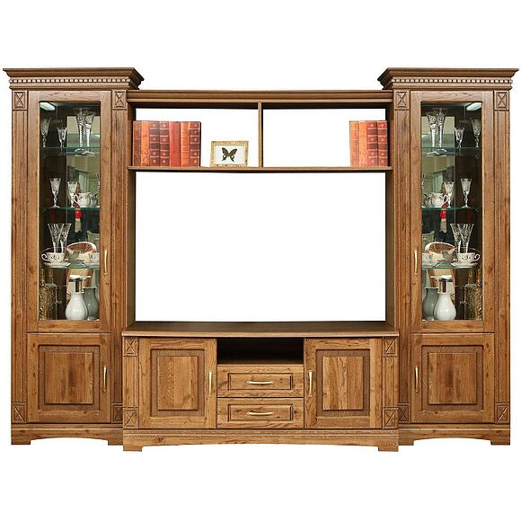 Набор корпусной мебели «Верди Классик» П1.0487.0.1Н, Основной материал: массив дуба, Цвет: Дуб рустикаль с патинированием