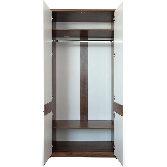 Шкаф для одежды «Монако» П6.528.3.01 (П542.01), Основной материал: МДФ+ПВХ, Цвет: Дуб Саттер+Белый глянец (monako_542_01.jpg) Шкаф для одежды «Монако» П6.528.3.01 (П542.01), Основной материал: МДФ+ПВХ, Цвет: Дуб Саттер+Белый глянец