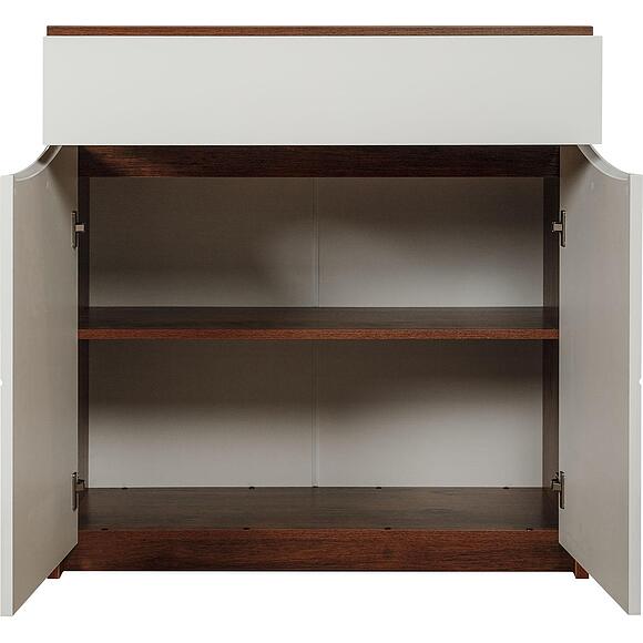 Тумба для обуви «Монако» П6.528.3.02 (П542.02), Цвет: Дуб Саттер+Белый глянец