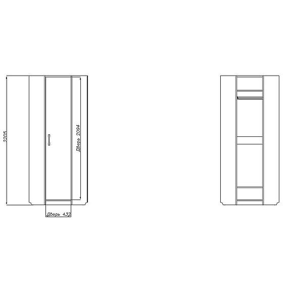 Шкаф для одежды угловой «Бритиш» П551.09, Основной материал: ЛДСП
