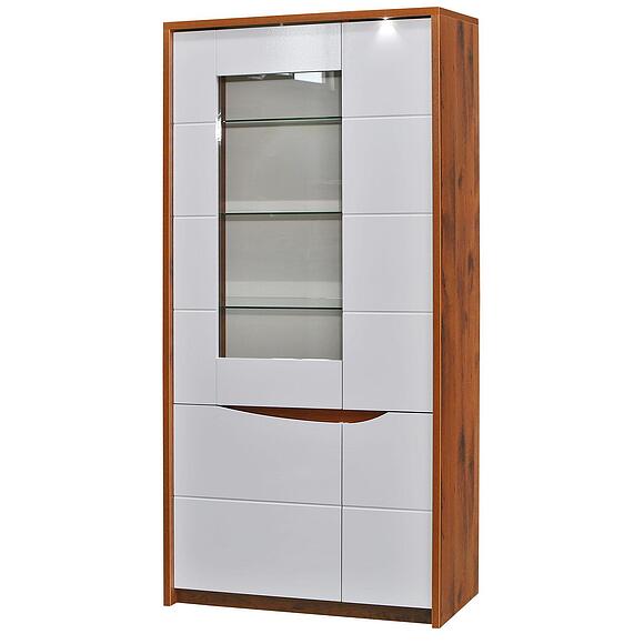 Шкаф «Монако» П510.05, Основной материал: МДФ+ПВХ, Цвет: Дуб Саттер+Белый глянец