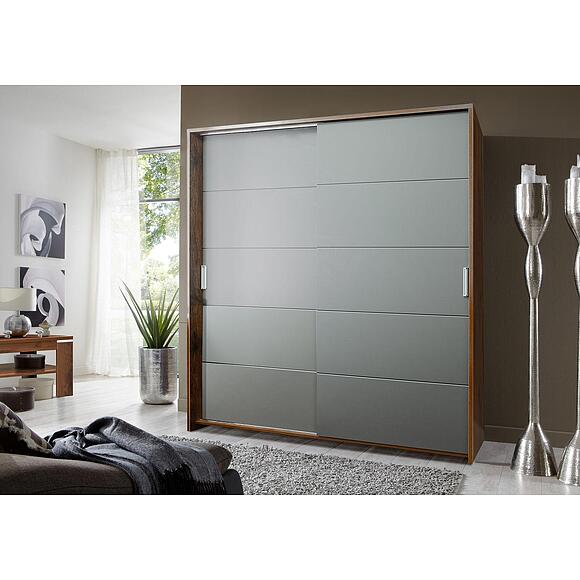 Шкаф-купе для одежды «Монако» П6.528.1.15 (П528.15), Основной материал: МДФ+ПВХ, Цвет: Дуб Саттер+Серый Мокко