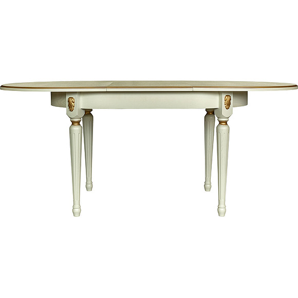 Стол «Милана 10» П4.265.0.24(313.02), Основной материал: массив дуба, Цвет: Слоновая кость с золочением