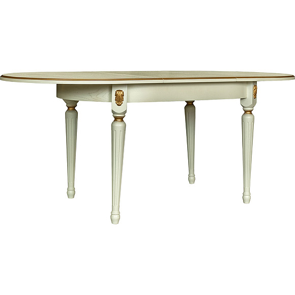 Стол «Милана 10» П4.265.0.24(313.02), Основной материал: массив дуба, Цвет: Слоновая кость с золочением