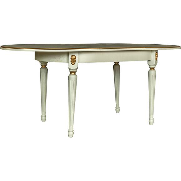 Стол «Милана 10» П4.265.0.24(313.02), Основной материал: массив дуба, Цвет: Слоновая кость с золочением