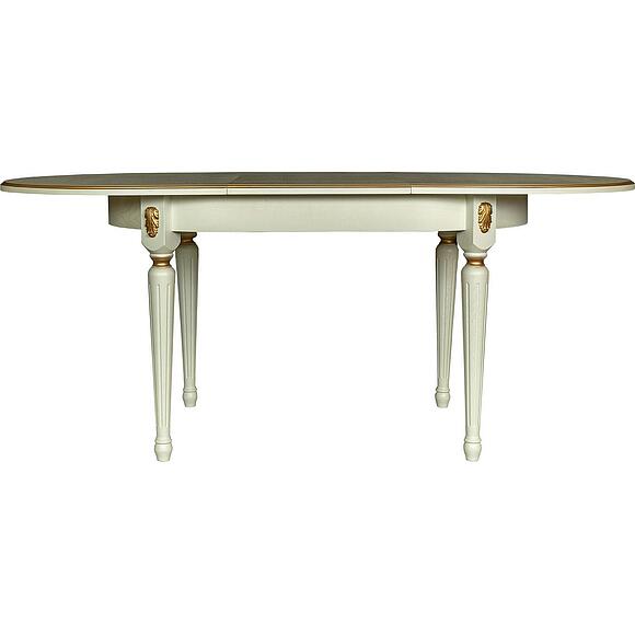 Стол «Милана 10» П4.265.0.24(313.02), Основной материал: массив дуба, Цвет: Слоновая кость с золочением