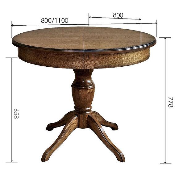 Стол обеденный «Верди» П4.487.4.04 (П317.04), Основной материал: массив дуба, Цвет: Табак