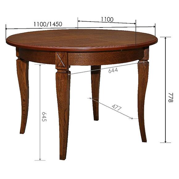 Стол «Верди 12А» П4.487.4.06(318.07), Основной материал: массив дуба, Цвет: Черешня