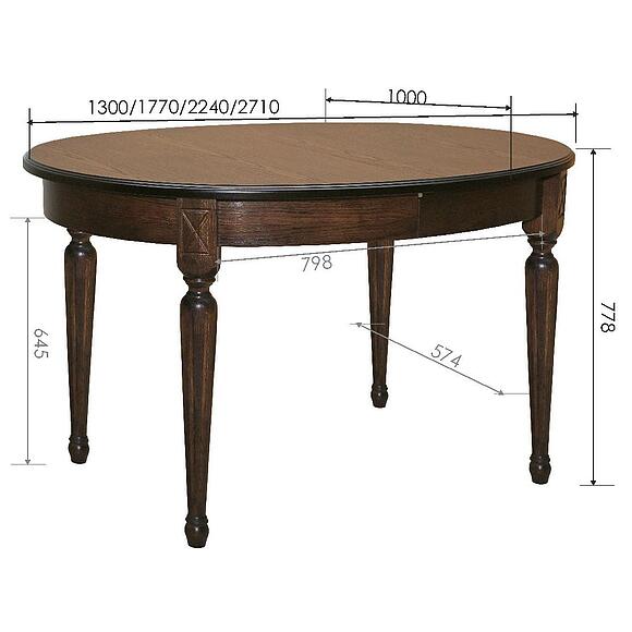 Стол обеденный «Верди» П4.487.4.07 (П323.01), Основной материал: массив дуба, Цвет: Черешня