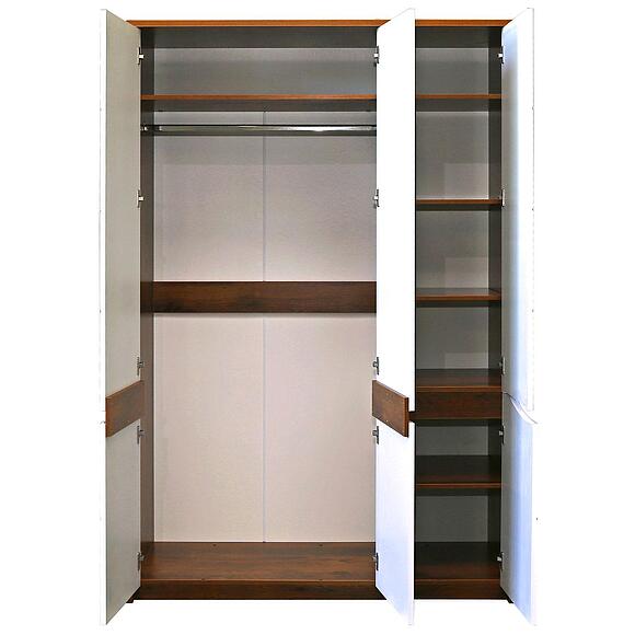 Шкаф для одежды 3д «Монако» П6.528.1.07-01 (П528.07), Основной материал: МДФ+ПВХ, Цвет: Дуб Саттер+Белый глянец