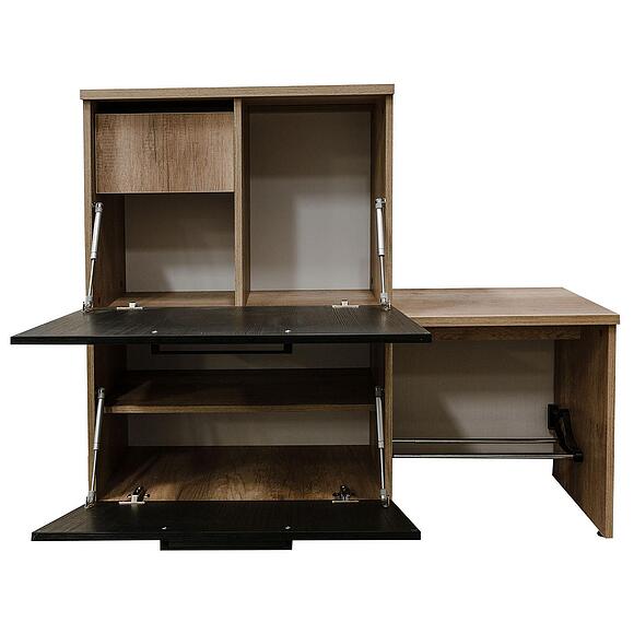 Тумба для обуви «Брауни» П043.208, Цвет: Дуб Каньон+чёрный (p043,208.jpg) Тумба для обуви «Брауни» П043.208, Цвет: Дуб Каньон+чёрный