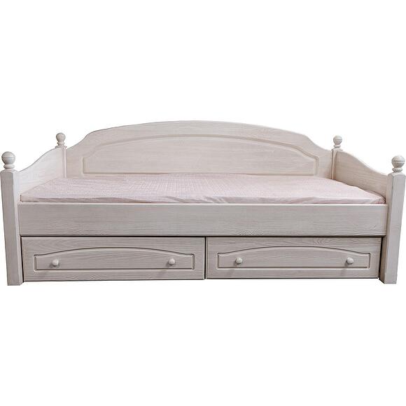 Кровать 1-09 «Лотос» БМ2.701.1.40(2186), Основной материал: массив сосны, Цвет: Брашированный крем, Спальное место: 2000х900 мм, Размер: 2103х1010х894