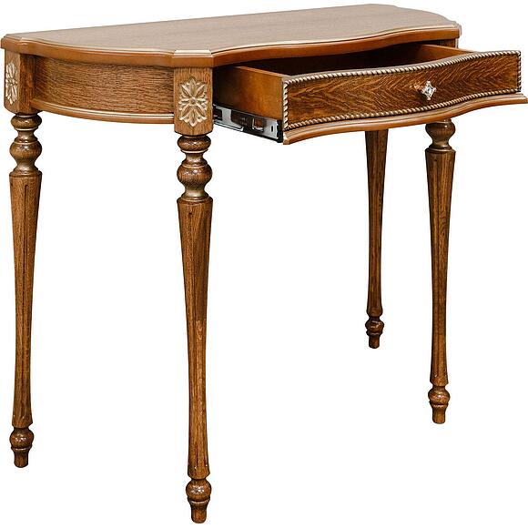 Стол-консоль П613.09, Основной материал: массив дуба, Цвет: Палисандр с золочением