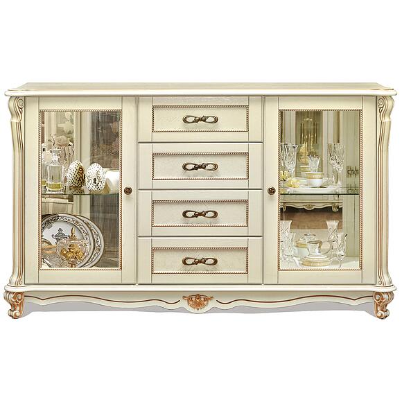 Тумба «Алези» П1.350.0.01 (П350.01), Основной материал: массив дуба, Цвет: Слоновая кость с золочением (Tumba_3z_P350-1.jpg) Тумба «Алези» П1.350.0.01 (П350.01), Основной материал: массив дуба, Цвет: Слоновая кость с золочением