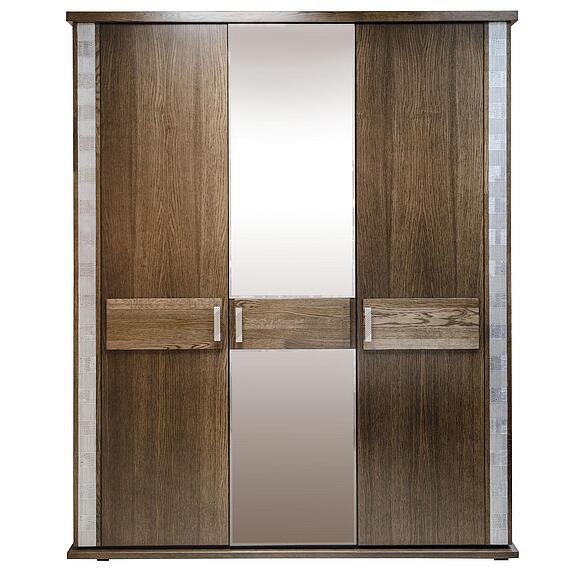 Шкаф для одежды «Тунис» П6.343.1.01-01 (П344.01), Основной материал: массив дуба, Цвет: Венге с серебром