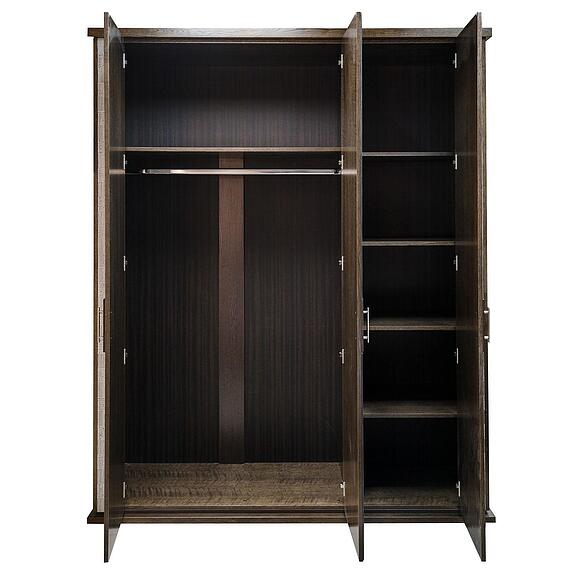 Шкаф для одежды «Тунис» П6.343.1.01-01 (П344.01), Основной материал: массив дуба, Цвет: Венге с серебром