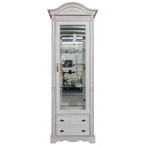 Шкаф-витрина «Паола» БМ2.671.0.05(2102), Основной материал: массив дуба, Цвет: Розовый пепел