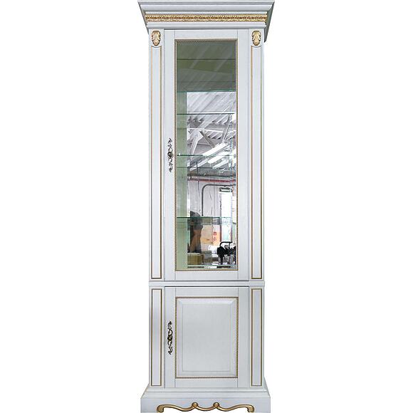 Шкаф комбинированный «Милана 1С» П4.265.2.09(396.09), Основной материал: массив дуба, Цвет: Слоновая кость с золочением