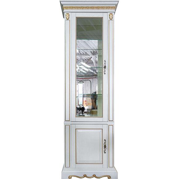 Шкаф комбинированный «Милана 1С» П4.265.2.09-01(396.09-01), Основной материал: массив дуба, Цвет: Слоновая кость с золочением