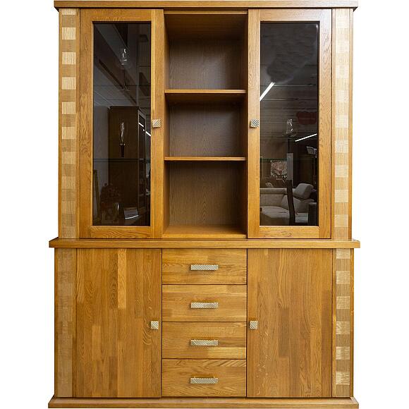 Шкаф 3д «Тунис» П6.343.0.06 (П343.06Ш), Основной материал: массив дуба, Цвет: дуб рустикаль с золочением