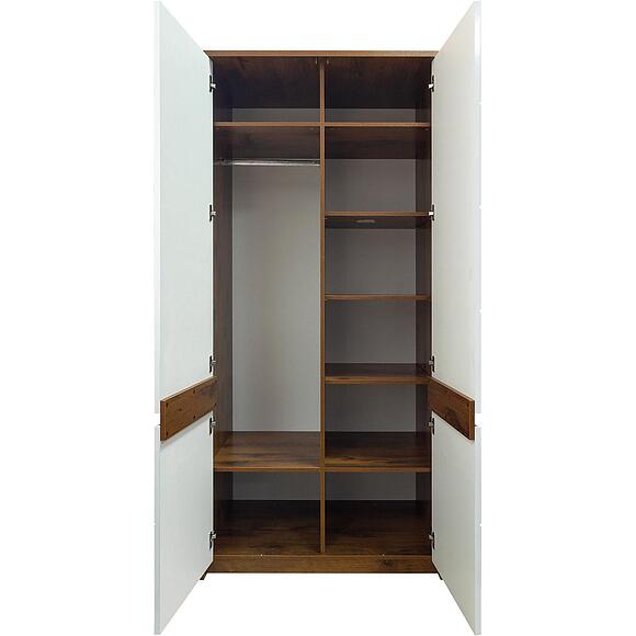 Шкаф для одежды «Монако» П6.528.1.08 (П528.08), Основной материал: МДФ+ПВХ, Цвет: Дуб Саттер+Белый глянец (52808-2.jpg) Шкаф для одежды «Монако» П6.528.1.08 (П528.08), Основной материал: МДФ+ПВХ, Цвет: Дуб Саттер+Белый глянец