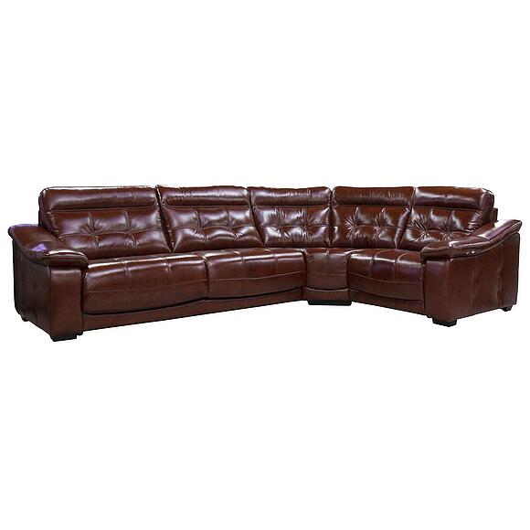 Угловой диван «Мирано» (3mL/R901R/L), Основной материал: натуральная кожа, Группа ткани: 150 группа