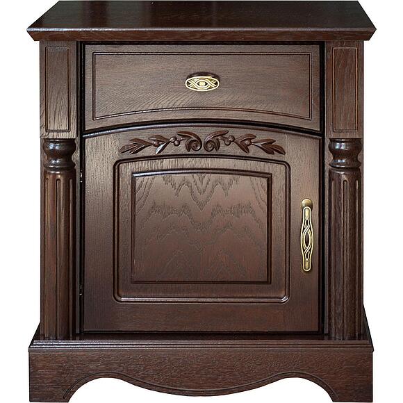 Тумба прикроватная «Паола» БМ2.671.1.30-01(2162-01), Основной материал: массив дуба, Цвет: Горячий шоколад