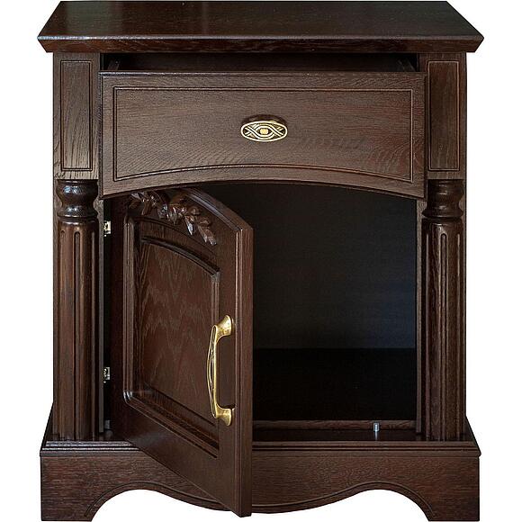 Тумба прикроватная «Паола» БМ2.671.1.30-01(2162-01), Основной материал: массив дуба, Цвет: Горячий шоколад