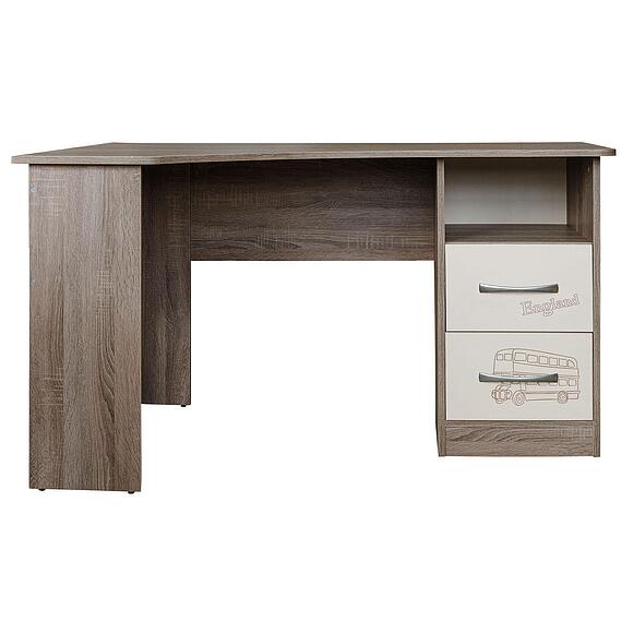 Стол письменный угловой «Бритиш» П551.17-01, Основной материал: ЛДСП, Цвет: дуб трюфельный+крем