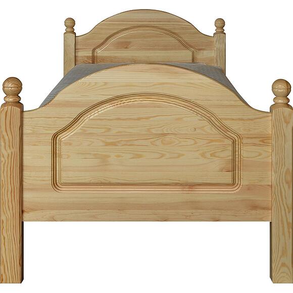 Кровать одинарная 1-09 «Лотос» БМ2.701.1.11, Основной материал: массив сосны, Цвет: Сосна натуральная, Спальное место: 2000x900 мм, Размер: 2100х985х860