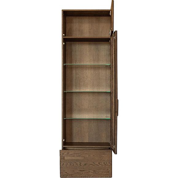 Шкаф-витрина «Хедмарк» БМ2.761.0.77-01, Основной материал: массив дуба, Цвет: Венге