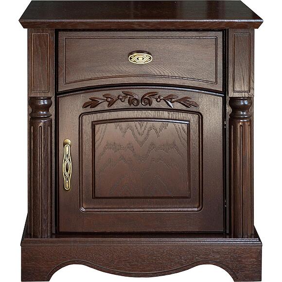 Тумба прикроватная «Паола» БМ2.671.1.30(2162), Основной материал: массив дуба, Цвет: Горячий шоколад
