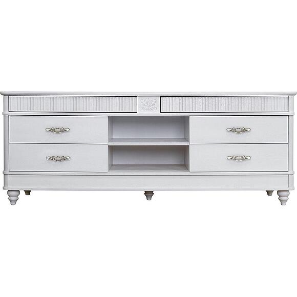 Тумба ТВ «Юстина Люкс» БМ2.690.0.76, Основной материал: массив дуба, Цвет: Молоко