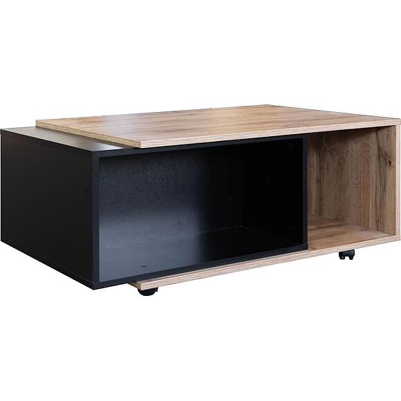 Стол журнальный «Лайн» П6.619.0.06 (П619.06), Основной материал: ЛДСП, Цвет: Дуб Вотан + чёрный