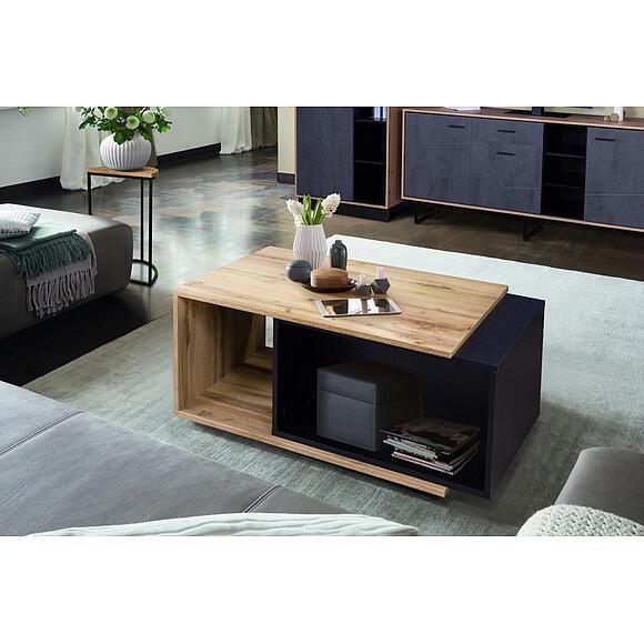 Стол журнальный «Лайн» П6.619.0.06 (П619.06), Основной материал: ЛДСП, Цвет: Дуб Вотан + чёрный