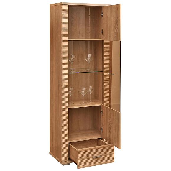 Шкаф с витриной «Гресс» П6.501.0.04 (П501.04), Основной материал: ЛДСП, Цвет: Дуб Сонома светлый