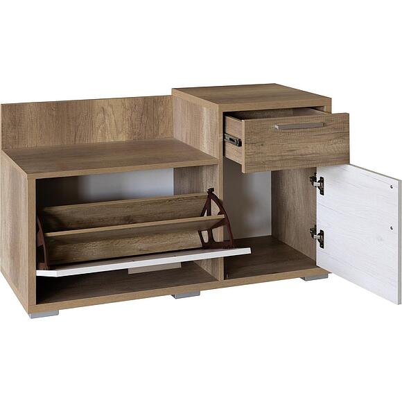 Тумба для обуви «Верес»  П3.564.3.05(564.05), Основной материал: ЛДСП, Цвет: Дуб бордо лайт+Дуб каньон (Tumba_dlya_obuvi_Veres_P3-564-3-05_dub_bordo_lait-dub_kanion_.jpg) Тумба для обуви «Верес»  П3.564.3.05(564.05), Основной материал: ЛДСП, Цвет: Дуб бордо лайт+Дуб каньон