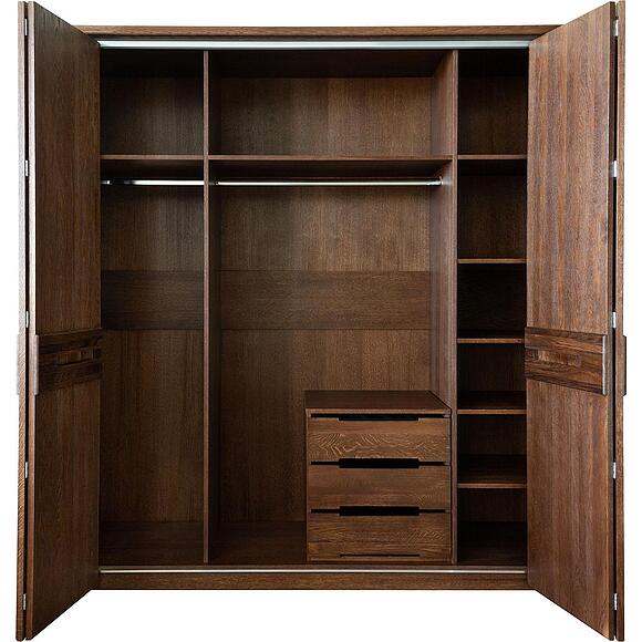 Шкаф для одежды 4д «Хедмарк» БМ2.761.1.27(2210), Основной материал: массив дуба, Цвет: Венге