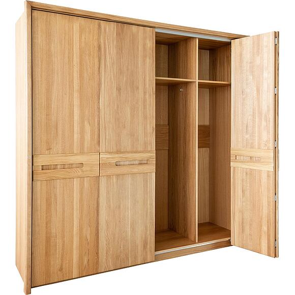 Шкаф для одежды 4д «Хедмарк» БМ2.761.1.27(2210), Основной материал: массив дуба, Цвет: Дуб натуральный
