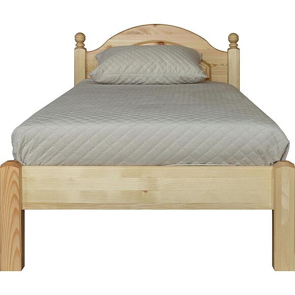 Кровать одинарная 1-09 «Лотос» БМ2.701.1.13, Основной материал: массив сосны, Цвет: Сосна натуральная, Спальное место: 2000x900 мм, Размер: 2100х985х860