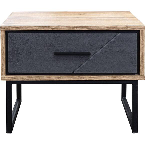 Тумба прикроватная «Лайн» П6.619.1.12 (П620.12), Цвет: Камень серый/Дуб вотан/Чёрный