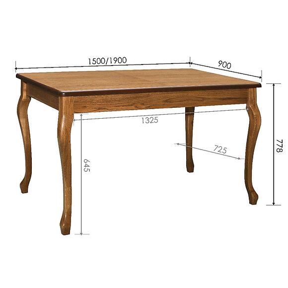 Стол обеденный «Цезарь» П4.512.4.02 (П512.02), Основной материал: МДФ+шпон, Цвет: Дуб рустикаль