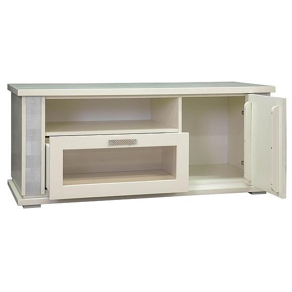 Тумба ТВ «Тунис» П6.343.0.18 (П343.18Ш), Цвет: Слоновая кость с серебром