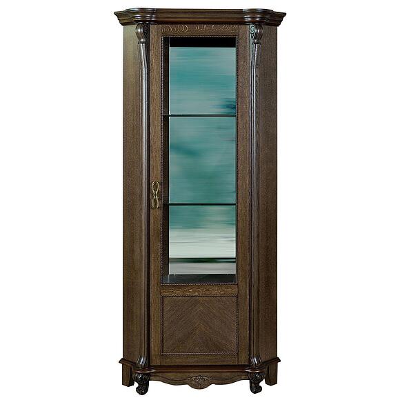 Шкаф с витриной «Алези» П1.350.0.13 (П350.13), Основной материал: массив дуба, Цвет: Табак