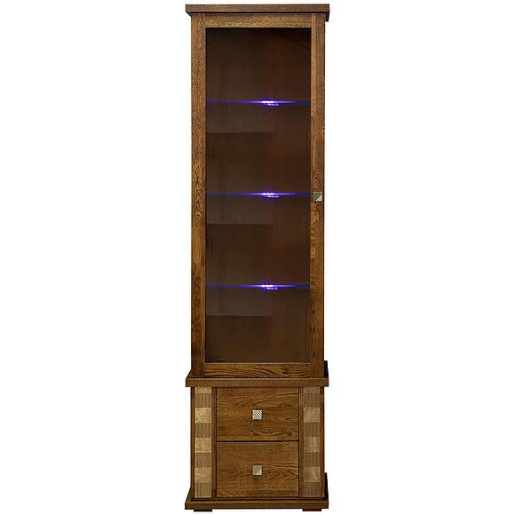 Шкаф с витриной «Тунис» П6.343.0.21-01 (П343.21Ш), Основной материал: ДСП+шпон, Цвет: Черешня с золочением